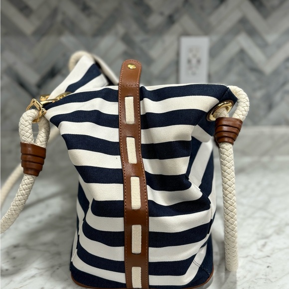Michael Kors Navy White Stripe GrabBag - Picture 6 of 7